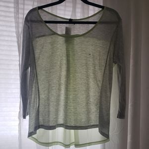 3/4 sleeve tshirt with sheer back